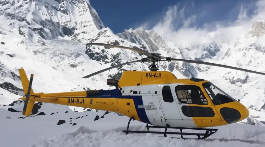 Annapurna Base Camp Heli Tour - A helicopter in the annapurna base camp