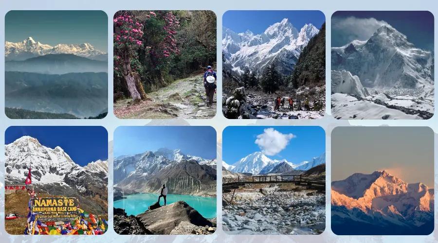 Beautiful trekking trails of Nepal of Different Regions
