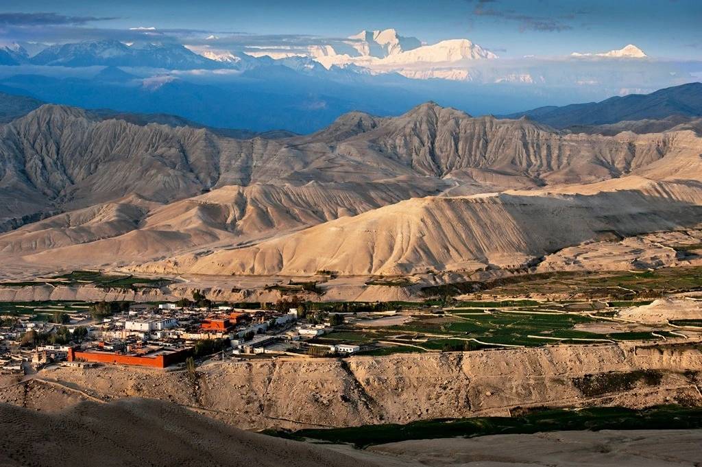 Beautiful view of upper mustang with mountains in the back Beautiful view of upper mustang with mountains in the back