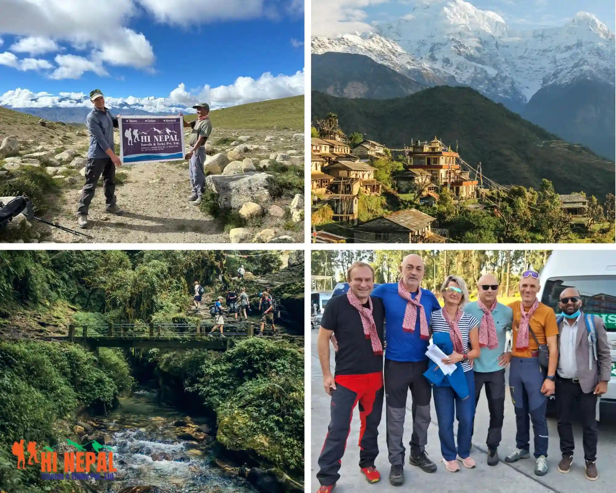 Trekkers trekking the top trekking routes in Nepal with best views of mountains and trails of Nepal