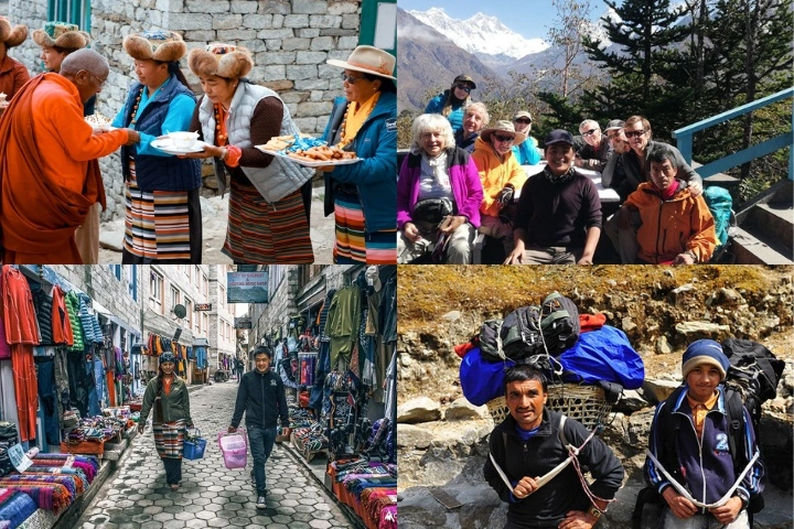 Local people of namchee bazzar with trekkers