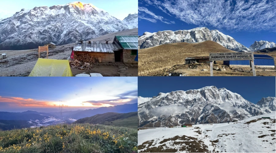 Beautiful view from kori village in different seasons