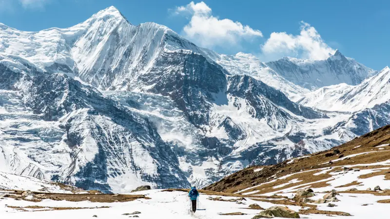 Beautiful view of annapurna region while trekking
